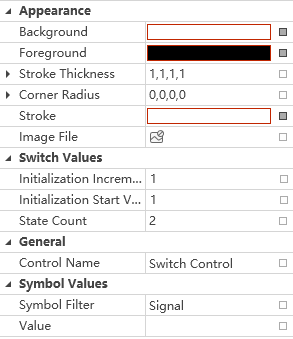 Panel Switch Control Properties