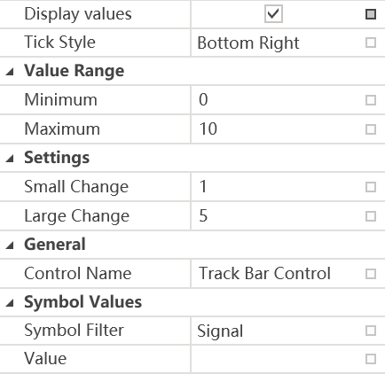 Panel Combo Box Control Properties